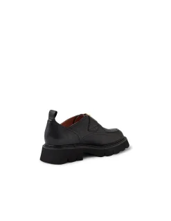 Kivia Gold Buckle Chunky Sole Loafers