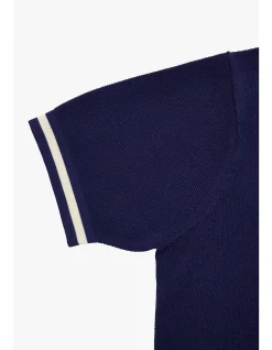 KNITTED CREW NECK TEE - BLUE SUPIMA COTTON