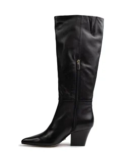 Kolton Black Leather Long Boot