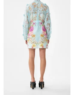 LACE SLEEVE MINI DRESS
