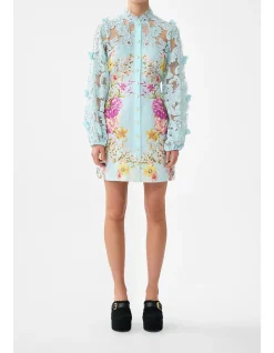 LACE SLEEVE MINI DRESS