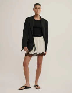 Lace Trim Mini Skirt