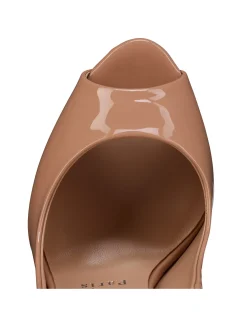 LADY Z 120 LEATHER PATENT BLUSH OPEN-TOE PUMP