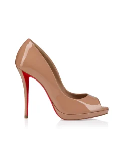 LADY Z 120 LEATHER PATENT BLUSH OPEN-TOE PUMP