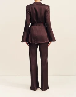 La Lune Flared Sleeve Belted Blazer