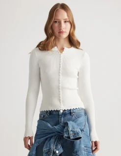 LANA SCALLOP BUTTON TOP