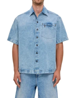 Lapou BO Denim Short Sleeve Shirt