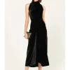 LAVISH COWL DRESS IN BLACK