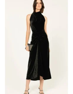 LAVISH COWL DRESS IN BLACK