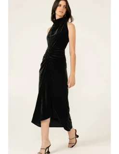 LAVISH COWL DRESS IN BLACK