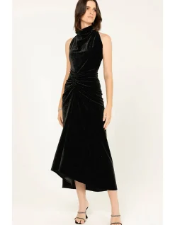 LAVISH COWL DRESS IN BLACK