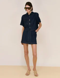 LEA CROP DENIM SHIRT