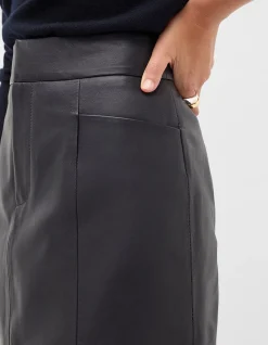 LEATHER MINI SEAM SKIRT