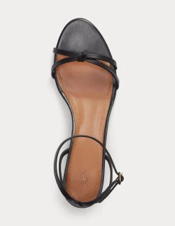 LEATHER KITTEN-HEEL SANDAL