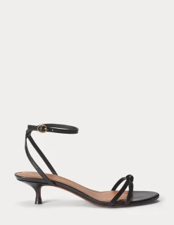 LEATHER KITTEN-HEEL SANDAL