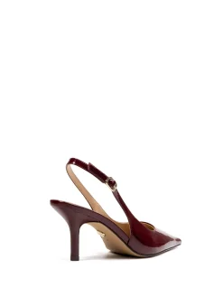 Leia Berry Crinkle Patent Leather Slingback