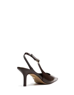 Leia Hot Chocolate Leather Slingback