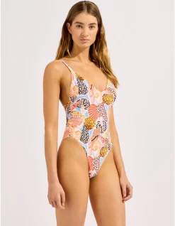 LEILANI V Neck One Piece Swimsuit