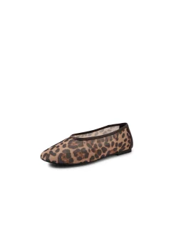Lennen Mesh Leopard Print Ballet Flats