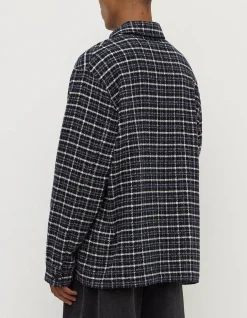 Leo Check Long Sleeve Shirt True Navy/Cream