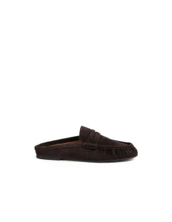 Lermo Suede Penny Loafer Mules
