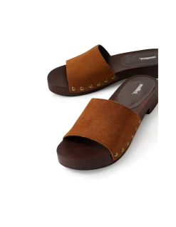 Leyler Studded Suede Slide Sandals