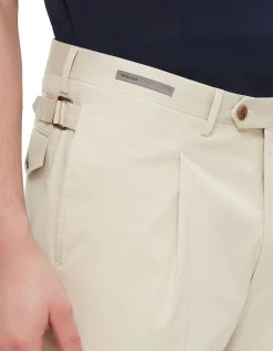 Light Project Pleated Gabardine Cotton Stretch Trouser