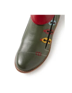 Likasi Colour Loop Detail Leather Ankle Boots