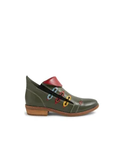 Likasi Colour Loop Detail Leather Ankle Boots