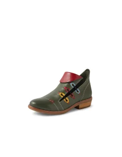 Likasi Colour Loop Detail Leather Ankle Boots