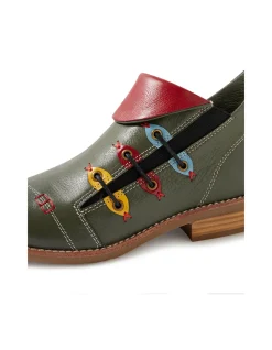 Likasi Colour Loop Detail Leather Ankle Boots