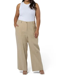 Lila Linen Wide Leg Crop Pant