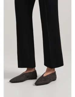 Lima Woven Leather Elongated Toe Flat