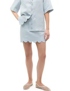 LINEN SCALLOP SKIRT