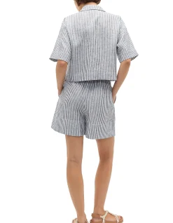 LINEN STRIPE BOXY SHIRT
