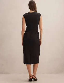 LISETTE COLUMN BUTTON MIDI DRESS