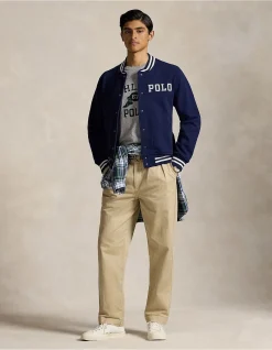Logo Fleece Baseball Jacket