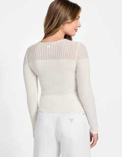 Long Sleeve Cn Rowena Rib Chenille Sweater