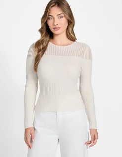 Long Sleeve Cn Rowena Rib Chenille Sweater