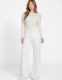 Long Sleeve Cn Rowena Rib Chenille Sweater