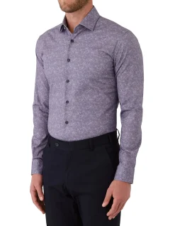 Long Sleeve GINKO LEAF Print Shirt