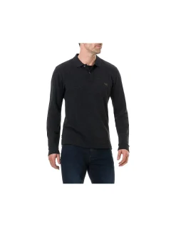 LONG SLEEVE GUNN POLO - CHARCOAL