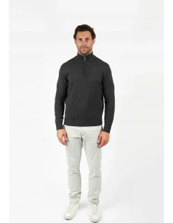 LONG SLEEVE MARLE QUARTER 1/2 ZIP JUMPER