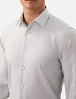 LONG SLEEVE REFINED COTTON STRETCH SLIM FIT SHIRT