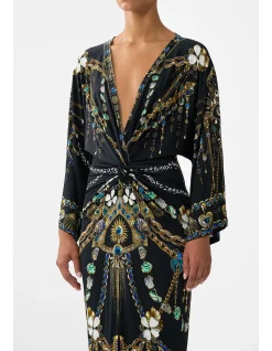 LONG SPLIT FRONT TWIST DRESS