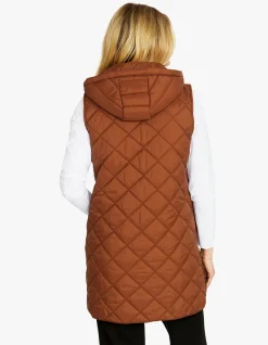 Longline Urban Utility Quilted Hooded Vest