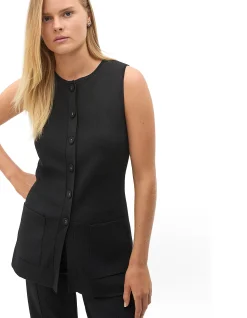 LONGLINE BOAT NECK KNIT VEST