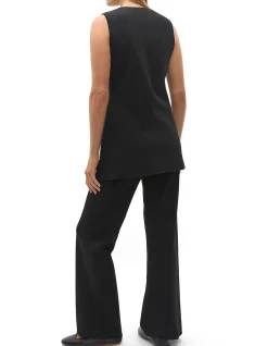 LONGLINE BOAT NECK KNIT VEST