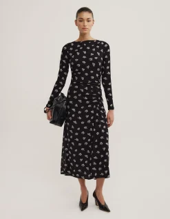 Longsleeve Ruched Mesh Dress