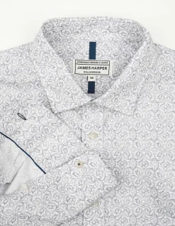 LONG SLEEVE ALPINE PEACHED COTTON SLIM FIT SHIRT